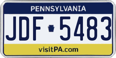 PA license plate JDF5483