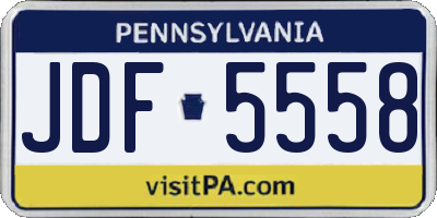 PA license plate JDF5558