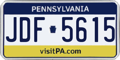 PA license plate JDF5615
