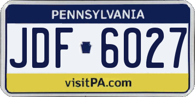 PA license plate JDF6027