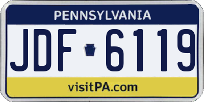 PA license plate JDF6119