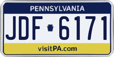 PA license plate JDF6171