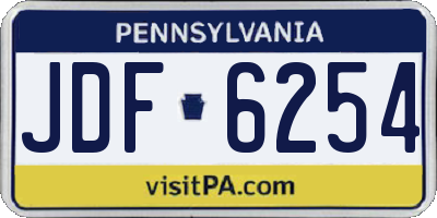PA license plate JDF6254