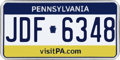 PA license plate JDF6348