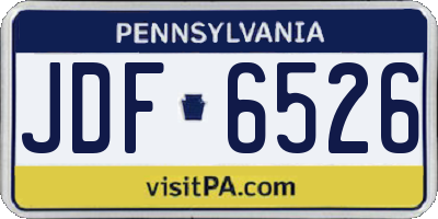 PA license plate JDF6526