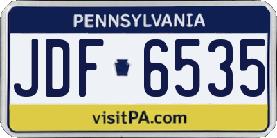 PA license plate JDF6535