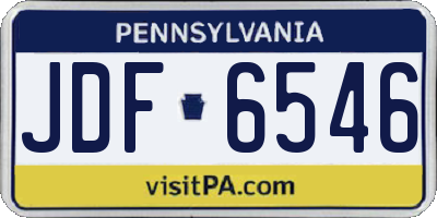 PA license plate JDF6546