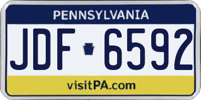PA license plate JDF6592