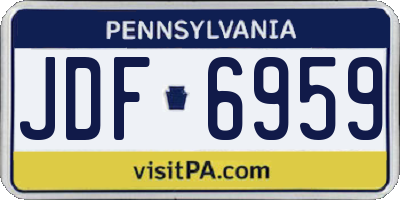 PA license plate JDF6959