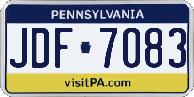 PA license plate JDF7083
