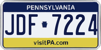 PA license plate JDF7224