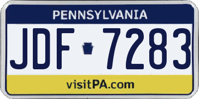 PA license plate JDF7283