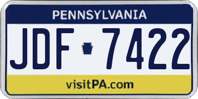 PA license plate JDF7422