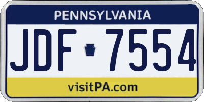 PA license plate JDF7554