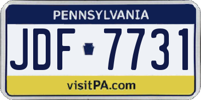 PA license plate JDF7731
