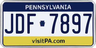 PA license plate JDF7897