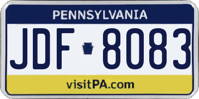PA license plate JDF8083