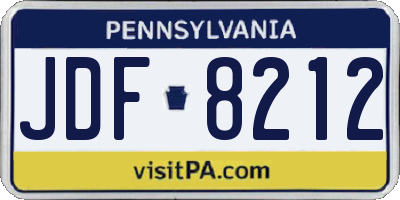 PA license plate JDF8212