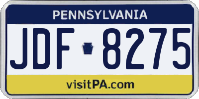 PA license plate JDF8275