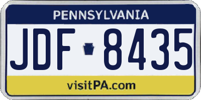 PA license plate JDF8435