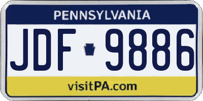 PA license plate JDF9886