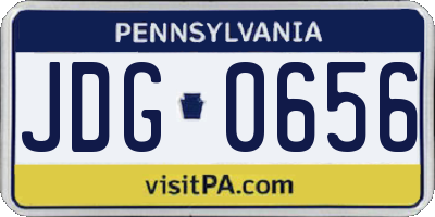 PA license plate JDG0656