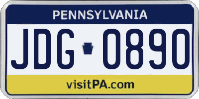 PA license plate JDG0890