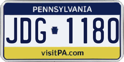 PA license plate JDG1180