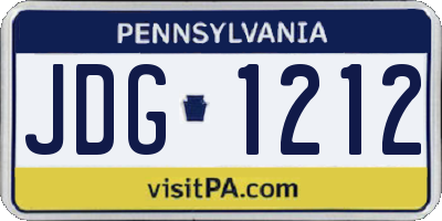 PA license plate JDG1212