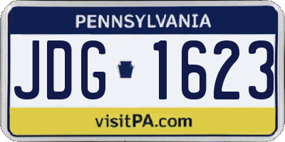 PA license plate JDG1623