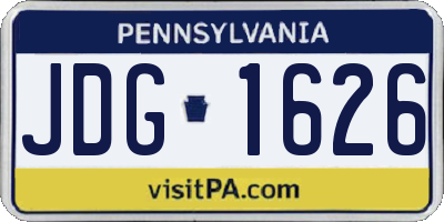 PA license plate JDG1626