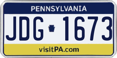 PA license plate JDG1673
