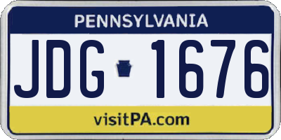 PA license plate JDG1676