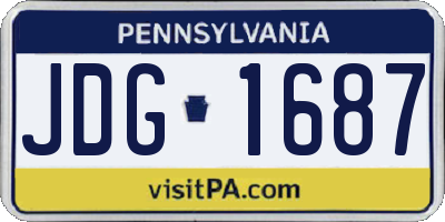 PA license plate JDG1687