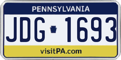 PA license plate JDG1693