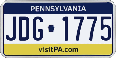 PA license plate JDG1775