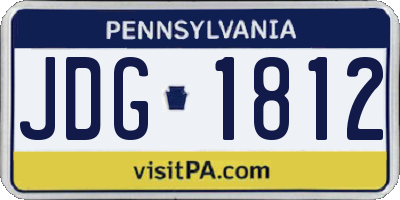 PA license plate JDG1812