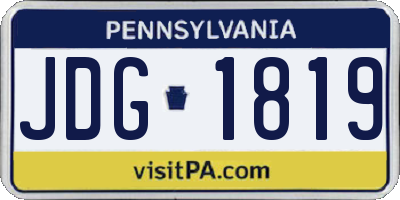 PA license plate JDG1819