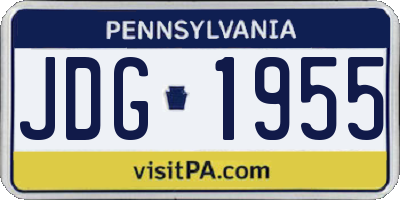 PA license plate JDG1955