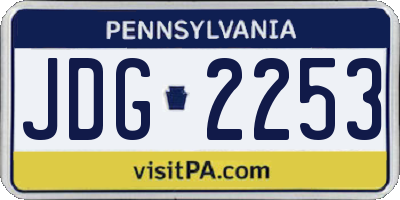 PA license plate JDG2253