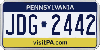 PA license plate JDG2442