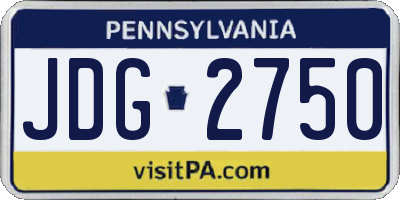 PA license plate JDG2750