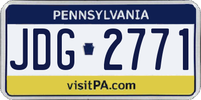 PA license plate JDG2771
