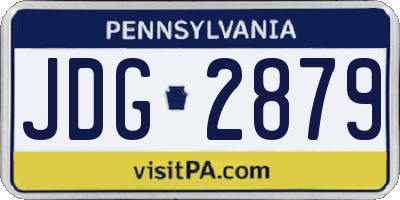 PA license plate JDG2879