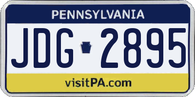 PA license plate JDG2895