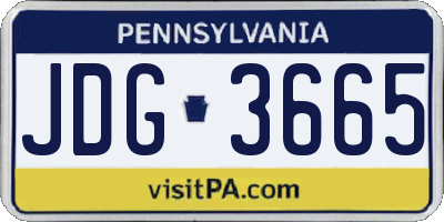 PA license plate JDG3665