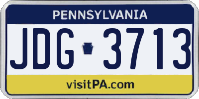 PA license plate JDG3713