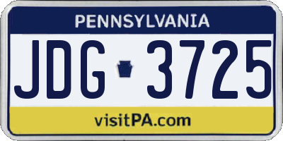 PA license plate JDG3725