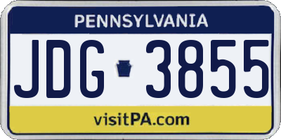 PA license plate JDG3855