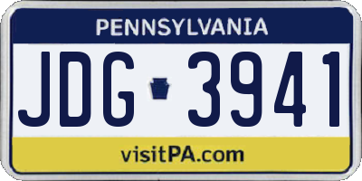 PA license plate JDG3941
